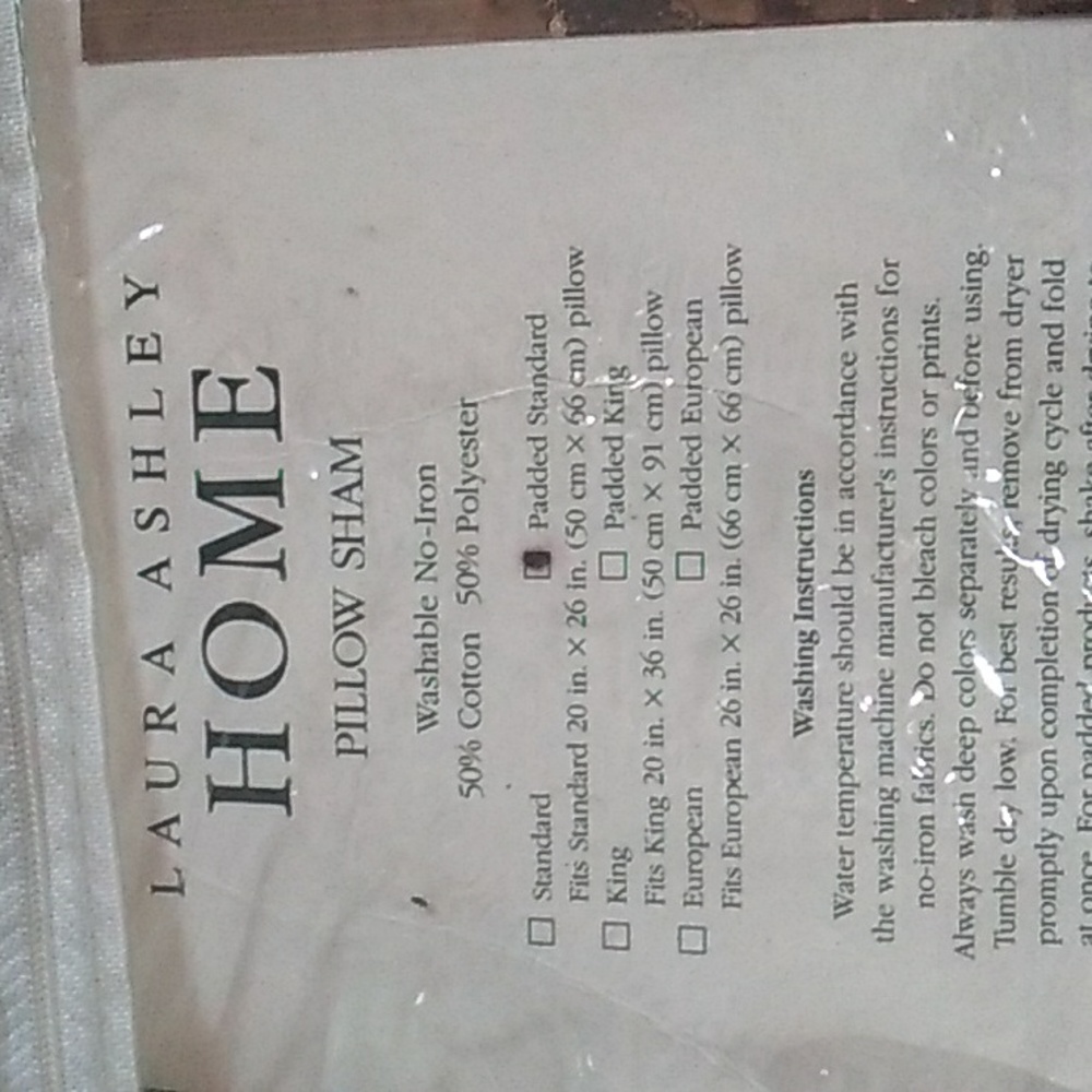 βοΈ Vintage Laura Ashley ASHBOURNE Pillow Sham PADDED STANDARD - Picture 4 of 16